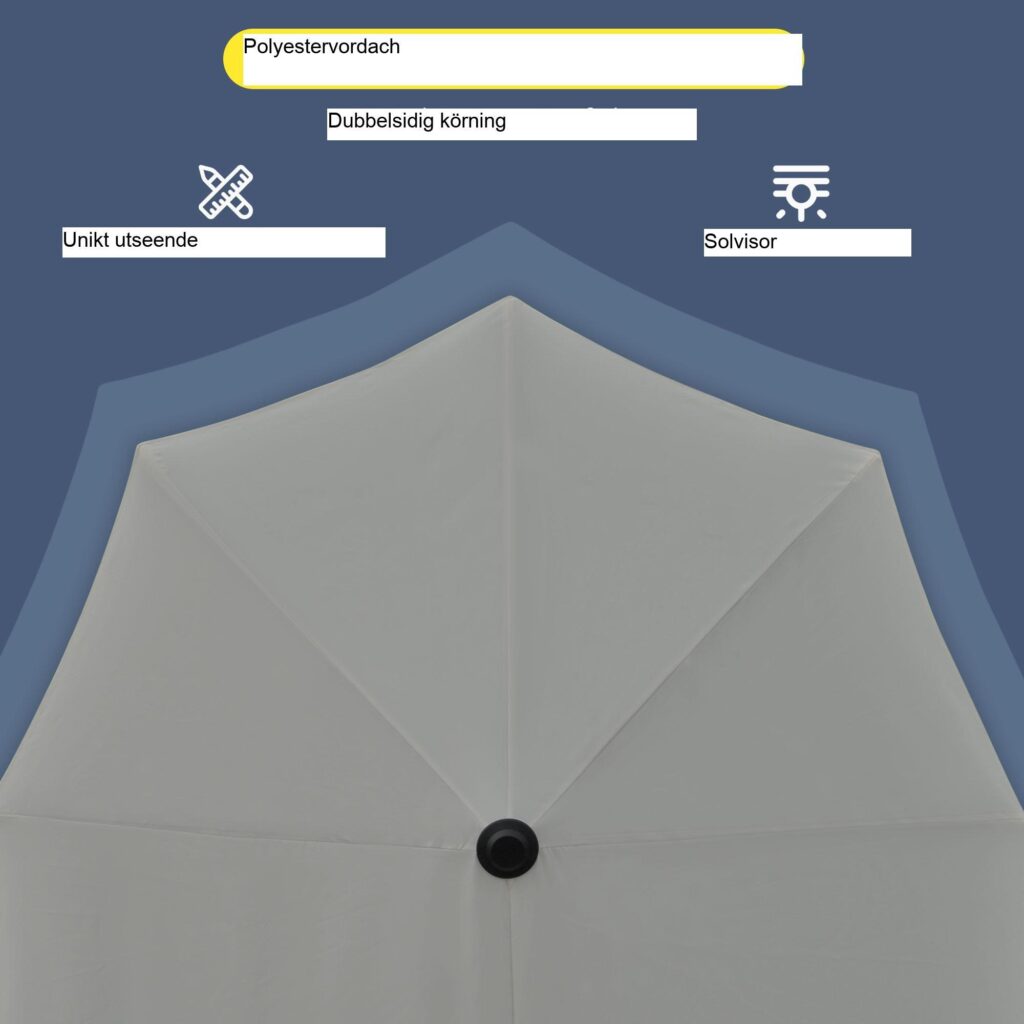 2x2m halvrunt parasoll med fäste, vattentät för trädgård och uteplats - mörkgrå, 100% polyester, robust stålram, stor skuggyta, vindbeständig design, enkel montering