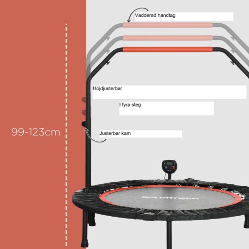 Ministudsmatta med LCD-skärm – Justerbart handtag och kompakt design för effektiv konditionsträning