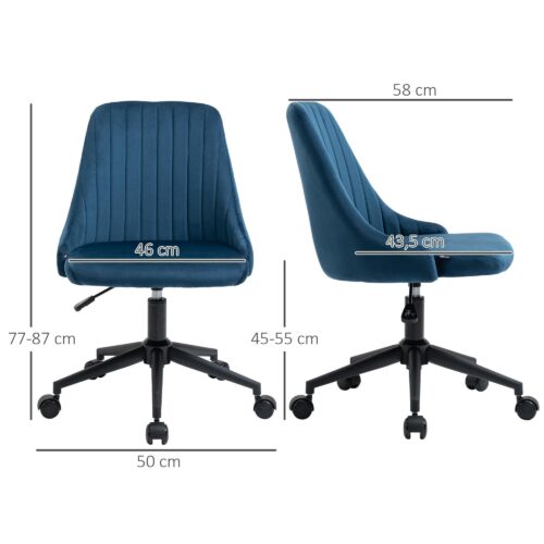 Ergonomisk kontorsstol med justerbar höjd – blå, mångsidig snurrbar design