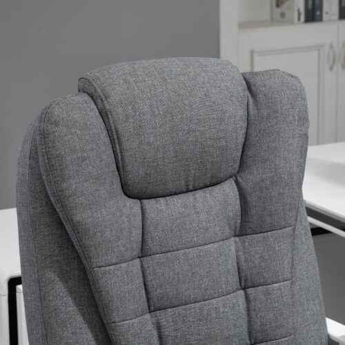 Justerbar ergonomisk skrivbordsstol med fällbart fotstöd och 5-hjuls svängbar för komfort på hemmakontoret