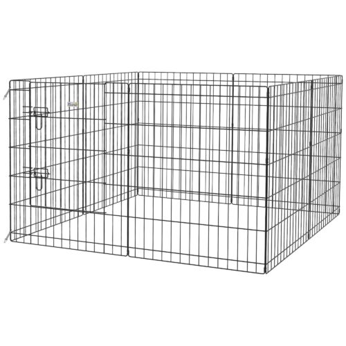 Valplekhage 76 cm hög | DIY utbyggbar design med robust metallkonstruktion och låsdörr för medelstora hundar