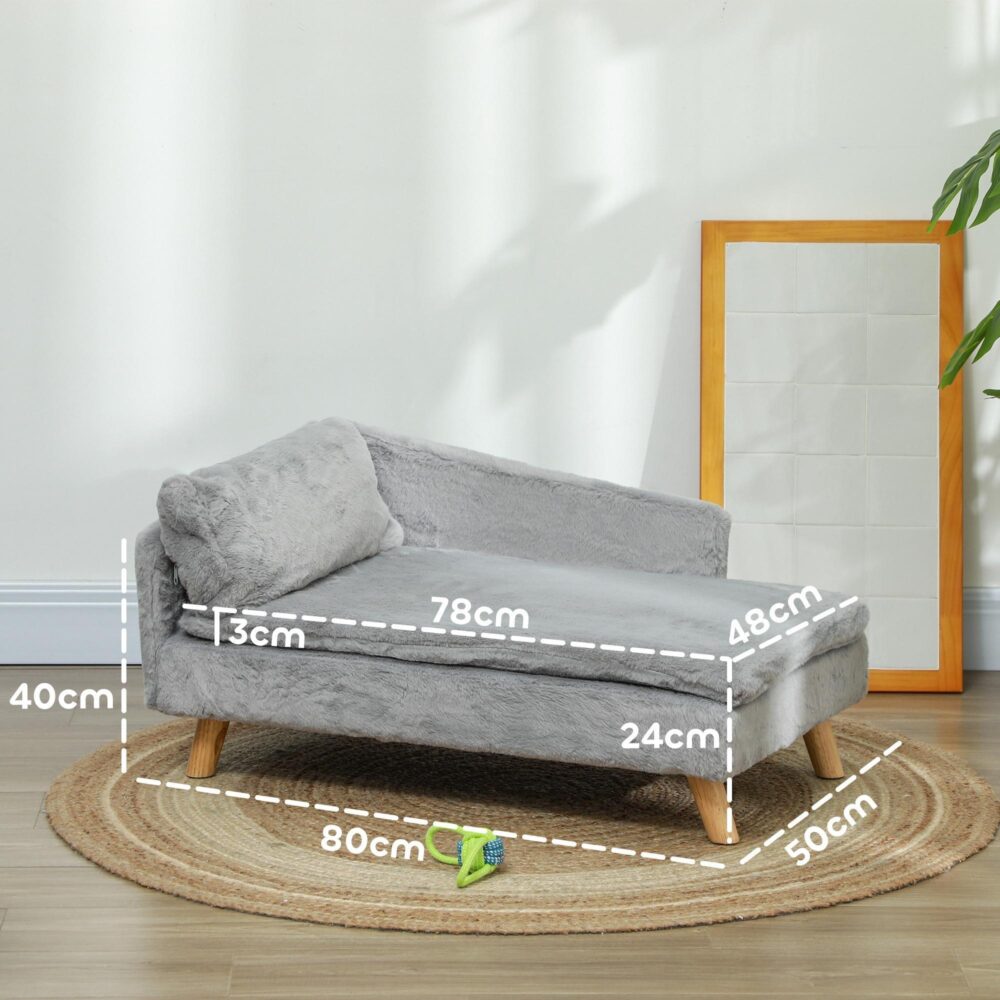 Hundsoffa för medelstora hundar – Lyxig plyschsäng med avtagbart och tvättbart kuddfodral, upphöjd design för extra mysighet, lämplig för hundar upp till 20 kg | Mjuk, hållbar, lätt att rengöra