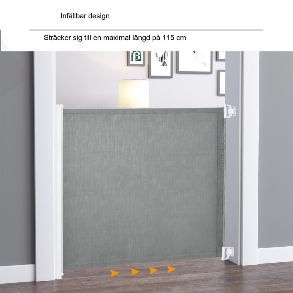 Utdragbar Dog Safety Partition Gate - Enkel enhandsfjärrkontroll för trappor, dörrar och mer