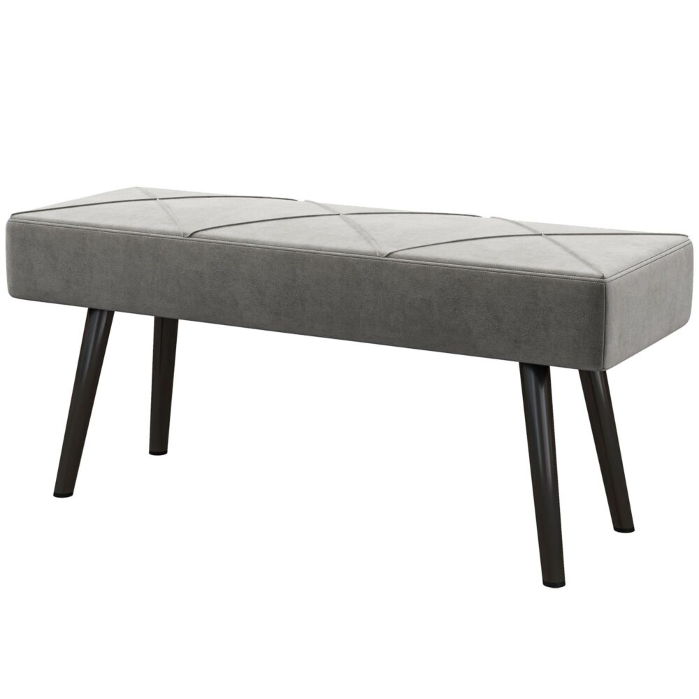 Klädd sammetsbänk med extra komfort – X Pattern Design för sovrum, hall och vardagsrum
