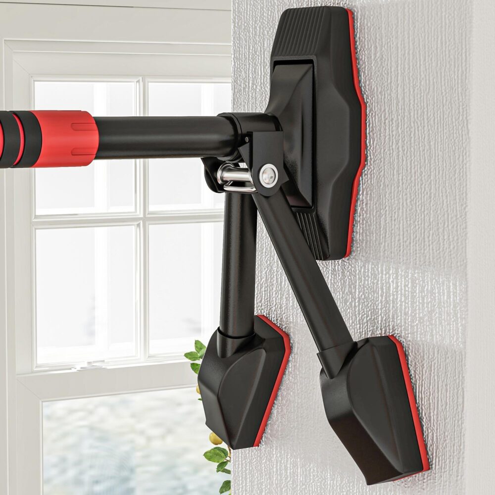 Justerbar pull-up-stång för dörrkarm med inbyggd nivåmätare – stöder upp till 225 kg, enkel installation, halkfritt grepp