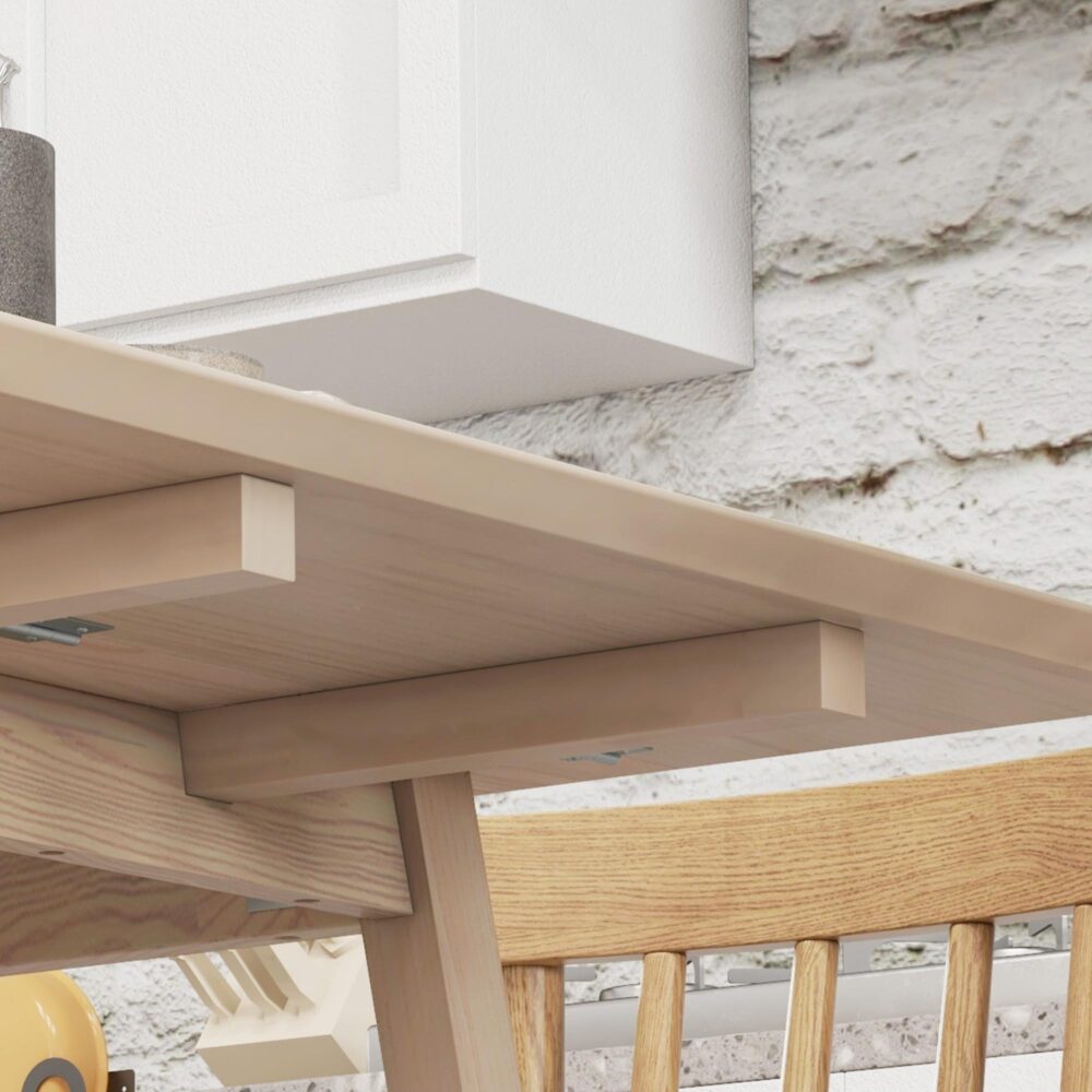 Utdragbart hopfällbart matbord för 2-4 personer | Utrymmesbesparande design i furu