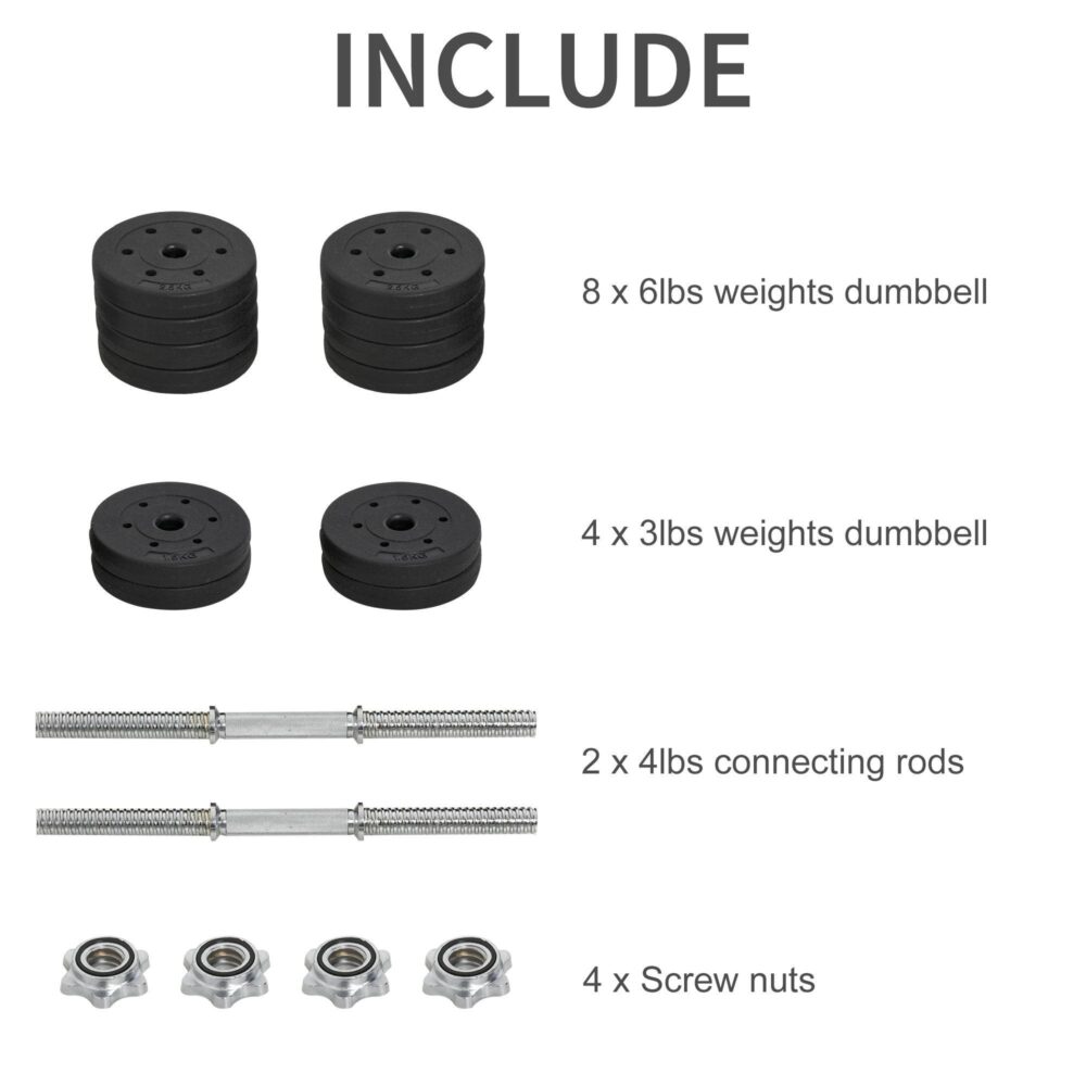 Hantelset 30KG – perfekt för styrketräning | Justerbara viktskivor och kompakt design | Slitstark stålkonstruktion med halkfria handtag