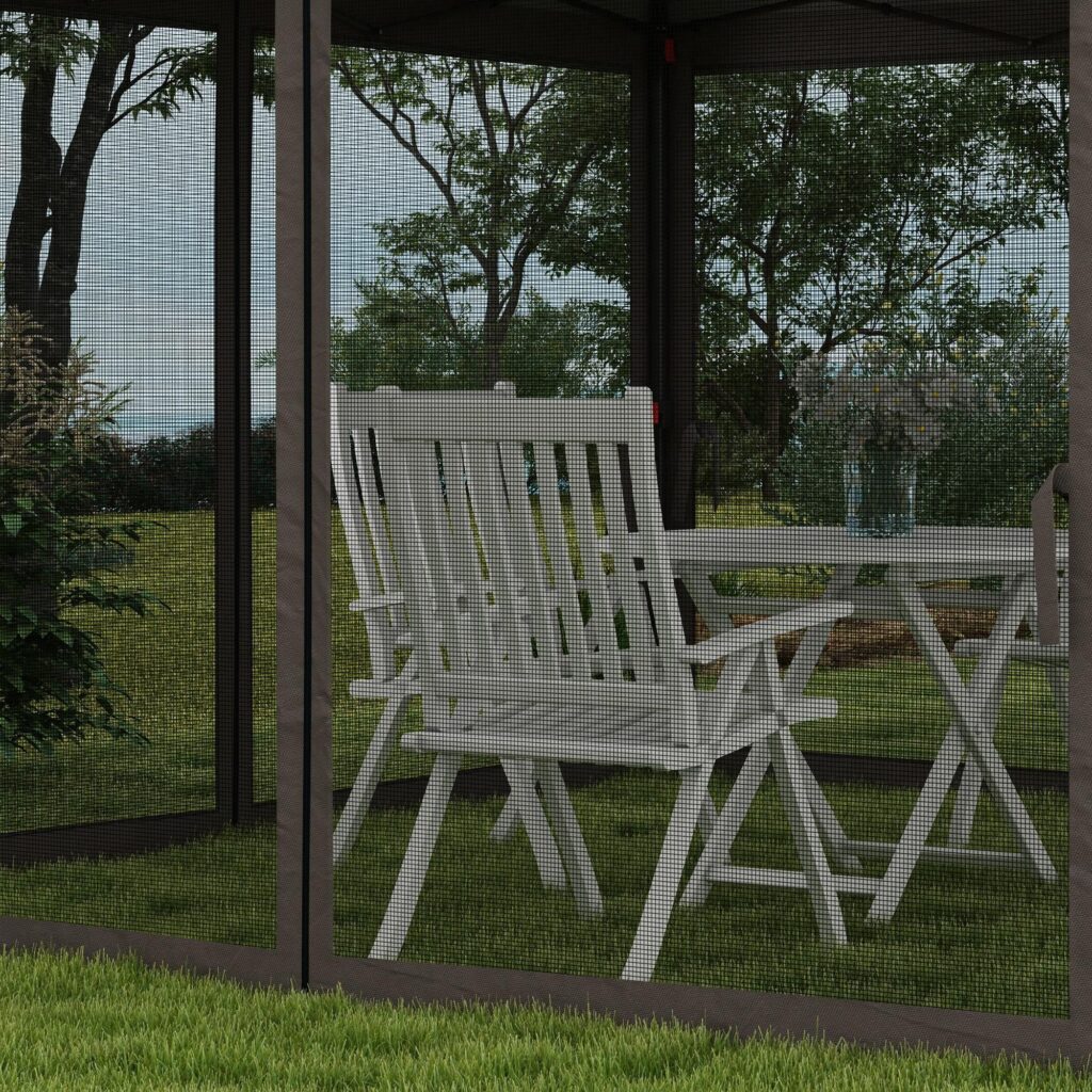 Hopfällbart lusthus trädgårdstält med sidoväggar - Insektsskydd, stabil och rostsäker design | 3,25 m x 3,25 m popup-skydd
