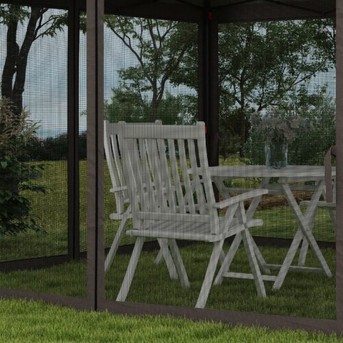 Hopfällbart lusthus trädgårdstält med sidoväggar – Insektsskydd, stabil och rostsäker design | 3,25 m x 3,25 m popup-skydd