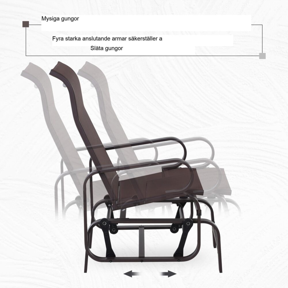 Classic Outdoor Swing Chair with Weather Resistant Mesh Fabric – Bekväm och hållbar metallram för avkoppling på terrass eller balkong
