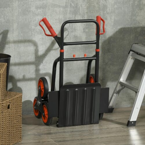 Heavy Duty Stair Climber Hand Truck med 150 kg lastkapacitet – Höjdjusterbar och hopfällbar stålvagn för enkel transport på ojämna golv