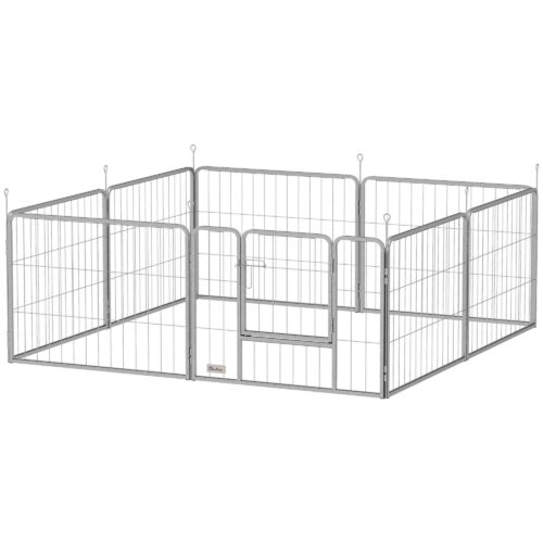 Valplekhage 60cm hög – 8-delat hundstängsel med justerbar rem | Säker, mångsidig och bärbar för små till medelstora hundar
