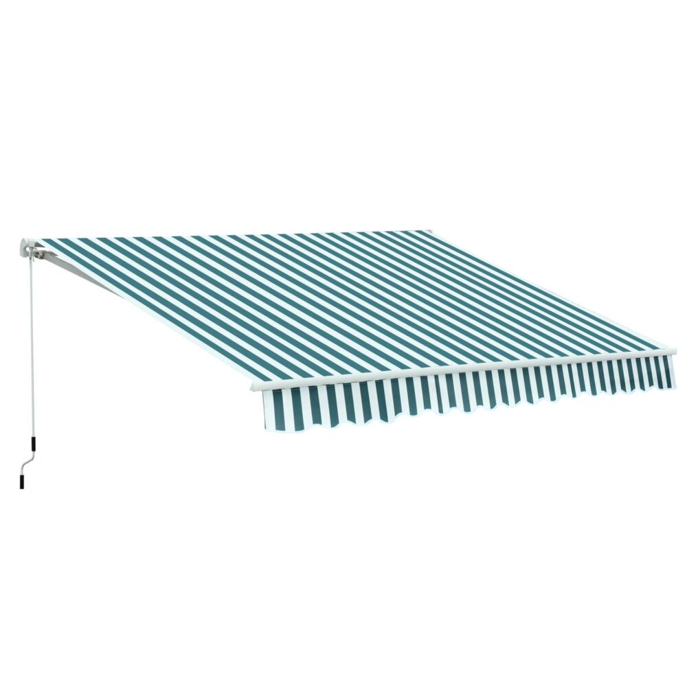 Ledad armmarkis med handvev, solskydd för balkong/terrass – Aluminiumram, enkel installation