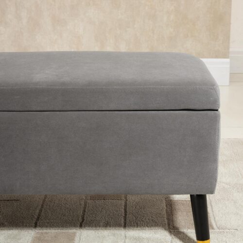 Bänkklädd förvaringsbänk med High-Density Foam Comfort – Charcoal Grey | Gott om plats för vardagsrum och hall