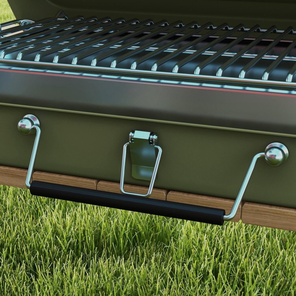 Stainless Steel Green Table Grill - Kompakt och bärbar kolgrill för picknick och trädgårdsbruk med snabb installation och hållbart metallhölje