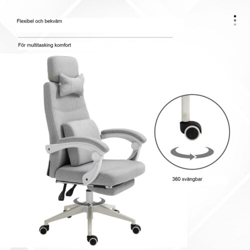 Ergonomisk kontorsstol med 160-graders lutning, justerbar sitthöjd och hållbara hjul för maximal komfort