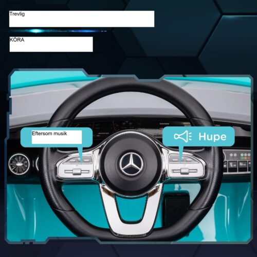 Mercedes-Benz AMG CLA 45 licensierad elbil för barn – Fjärrkontroll Säkerhet och Dual-Mode Driving med Interaktiva Lampor och MP3-underhållning