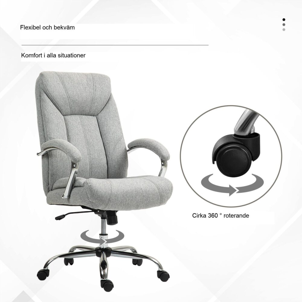 Ergonomisk kontorsstol med gungfunktion – justerbar höjd, snurrbar design och tyg som andas | 65x78x110-118cm