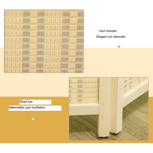 4-delad bambu sekretessskärm med handvävd design – vikbar för enkel förvaring