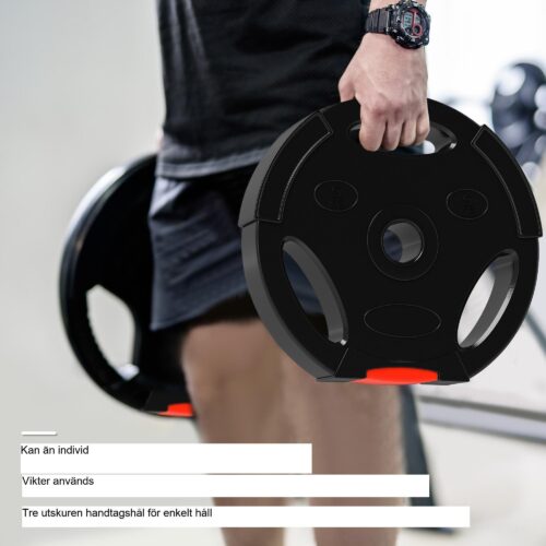 Set med 4 hantlar vikter | 2 x 5 kg och 2 x 2,5 kg plattor för hemmagym – mångsidig träning med golvskydd
