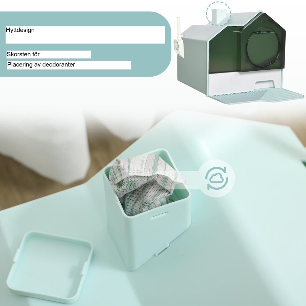 Katttoalettkull med hyttdesign och filter för luktreduktion | Enkel ren golvpanna och spade ingår