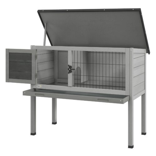 Fir Wood Outdoor Rabbit Stable – väderbeständig och rovdjurssäkert skydd med gångjärnstak