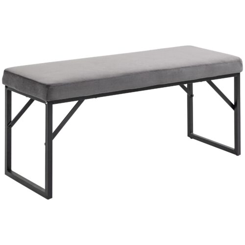 Sammetsklädd bänk för vardagsrum och sovrum – mångsidig användning, bekvämt sittande, elegant design med stabil metallram, golvskydd ingår