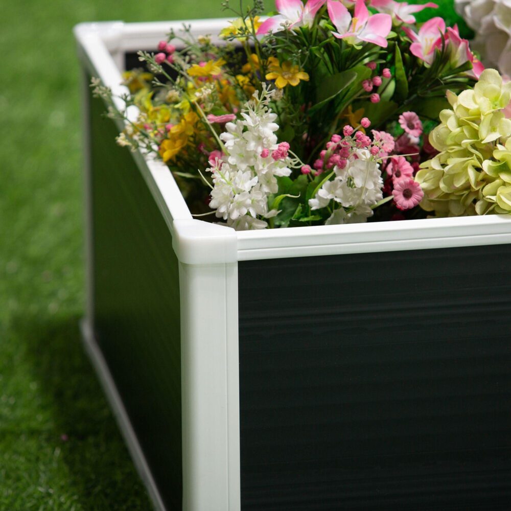 upphöjd bädd blomlåda plantering 60x60x30cm med dräneringsfunktion – robust plastkonstruktion för grönsaker och örter
