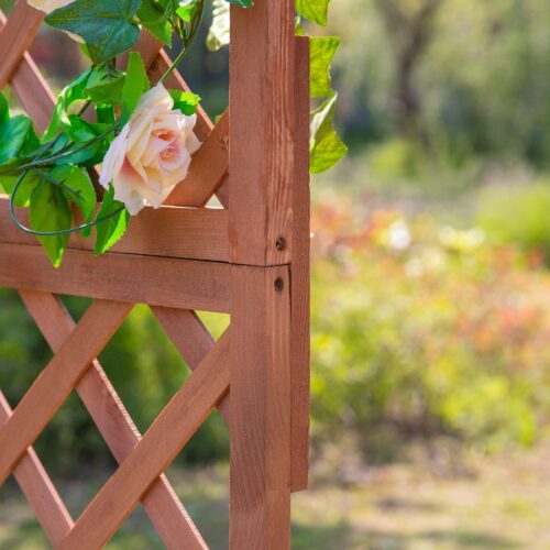 Anpassningsbar planteringslåda med spaljé – Väderbeständig konstruktion i massivt trä för klättrande växter och blommor | 72.5×31.5×149.5cm