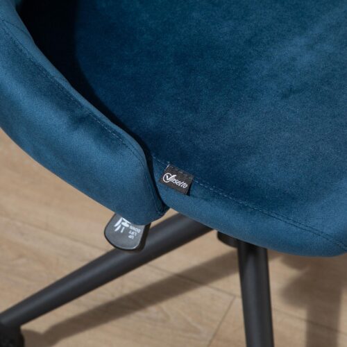 Ergonomisk kontorsstol med justerbar höjd – blå, mångsidig snurrbar design