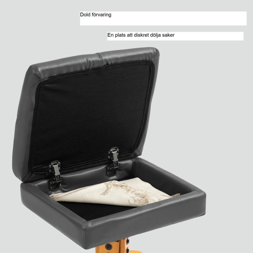Vilstol med liggande massage med pall - 7-punkts massagesystem, justerbart ryggstöd från 100° till 135°, dold förvaringsfotpall med USB-laddningsportar, elegant design i konstläder, mörkgrå