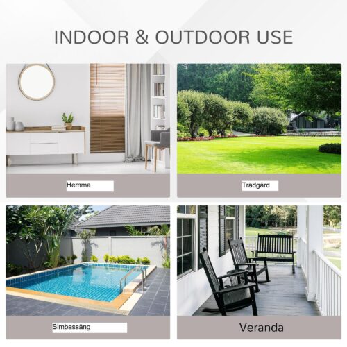 Poly Rattan Garden Lounge Soffa 3-sits med armstöd, brun och vit, metallram och polyesterkuddar – bekväm, hållbar, väderbeständig