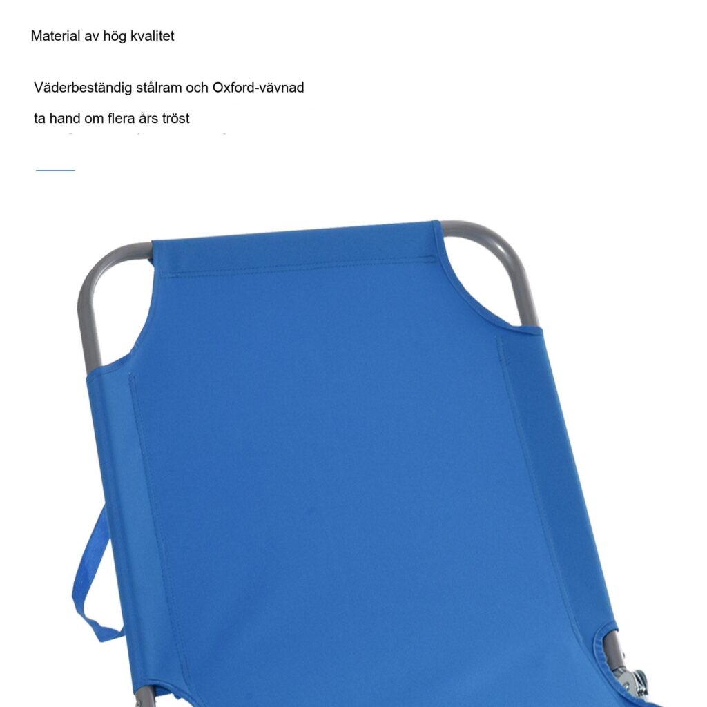 Hopfällbar solstol med justerbart ryggstöd - Oxford Blue, lätt och hållbar design för utomhuskomfort