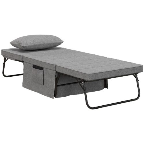 4-i-1 hopfällbar säng Fåtölj Ottoman med 8 cm madrass, 5-stegs höjdjusterbar