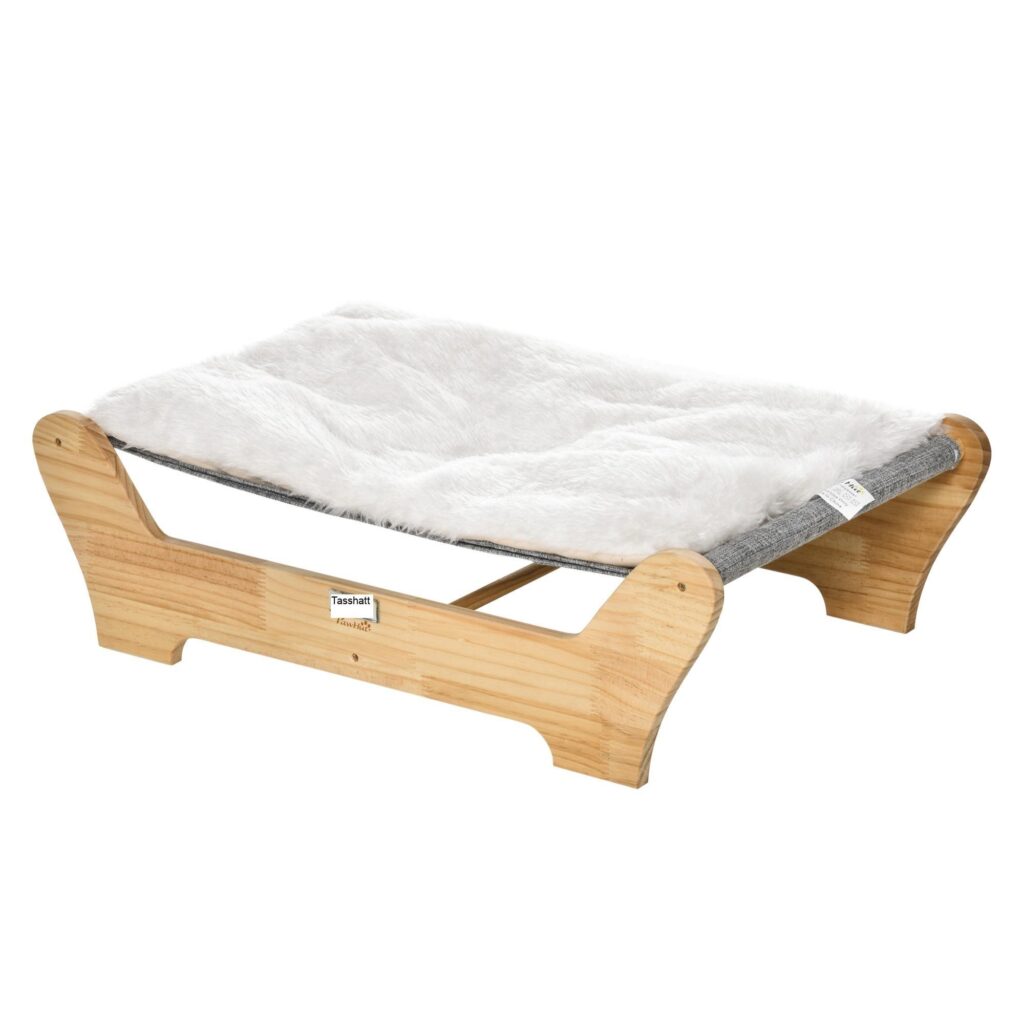 Hängmatta med kattsäng och ram - Komfort i alla väder med robust konstruktion i furu | Maskintvättbar kudde Design