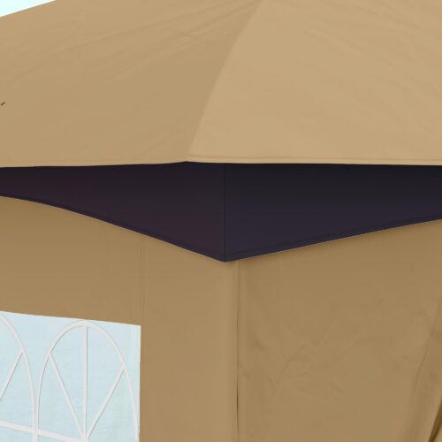 Trädgårdspaviljong 3,4×3,4m UV-skydd | Ventilation med dubbla tak | Rostfri galvaniserad metallram | Elegant design för utomhusevenemang