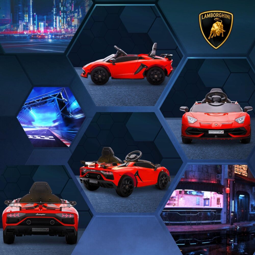 Luxury Electric Kids ’Car with Remote Control och MP3 Player-Lamborghini Aventador Style för 3-5-åringar