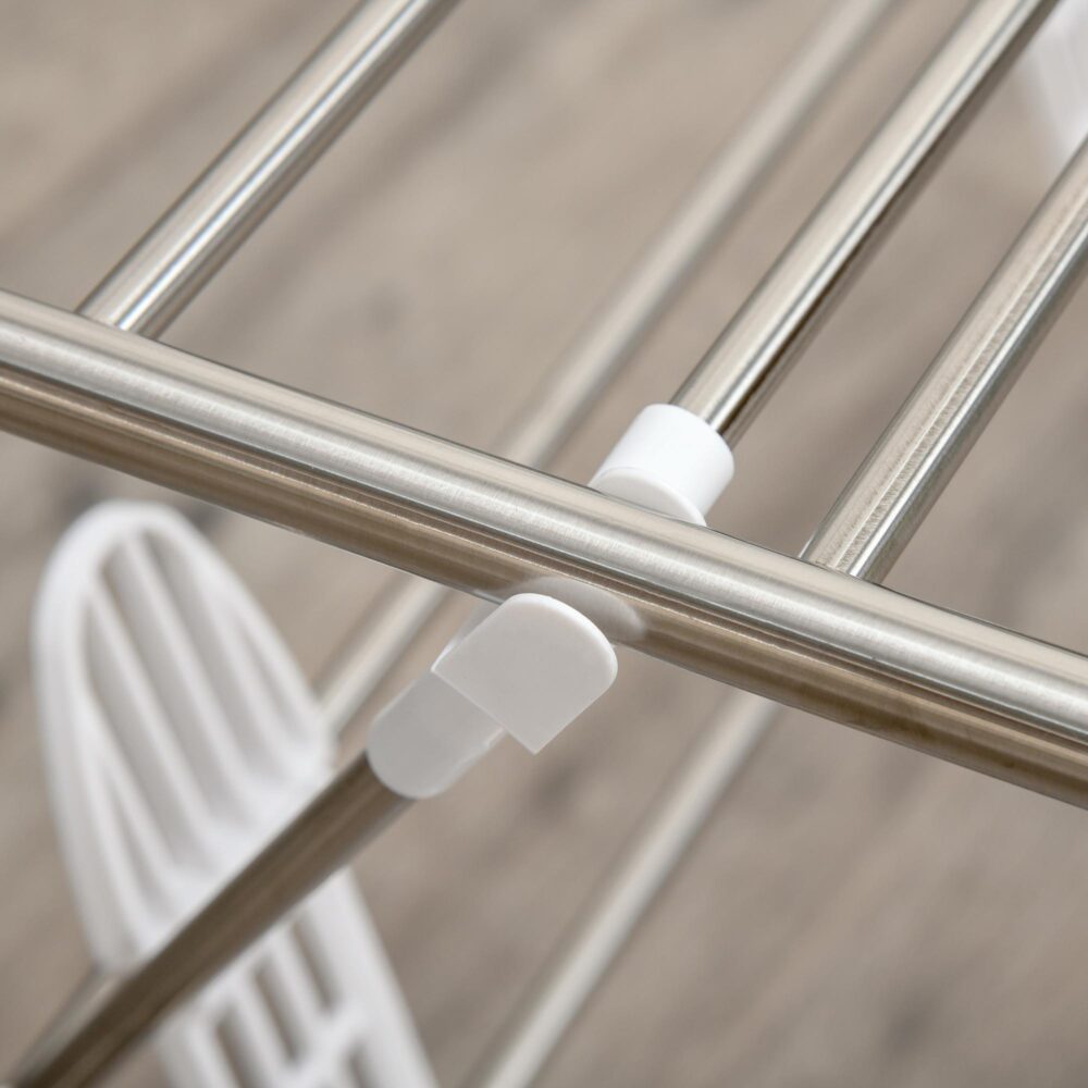 Hopfällbart torkställ i 3 nivåer med platsbesparande design och konstruktion i rostfritt stål och ABS-plast för hållbarhet