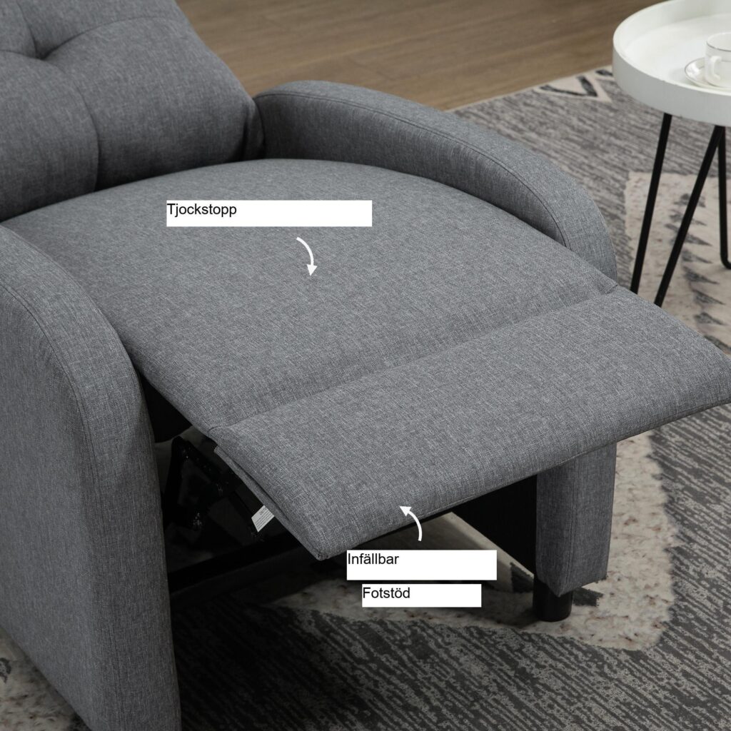 Koppla av fåtölj med liggande funktion - Ultimate Comfort and Support | Snabbmontering