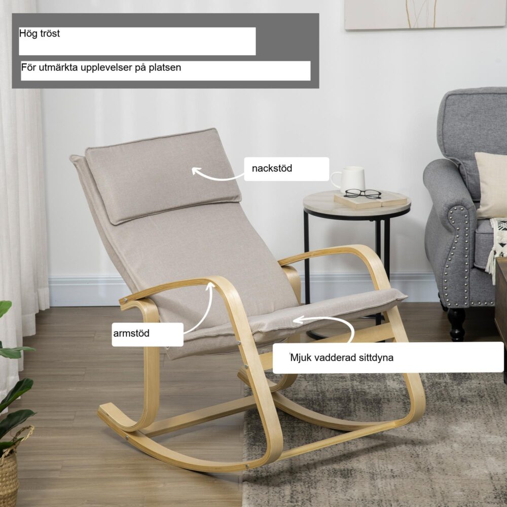 Gungstol Fåtölj med gungfunktion Gungstol för vardagsrum – extra komfort och hållbar design