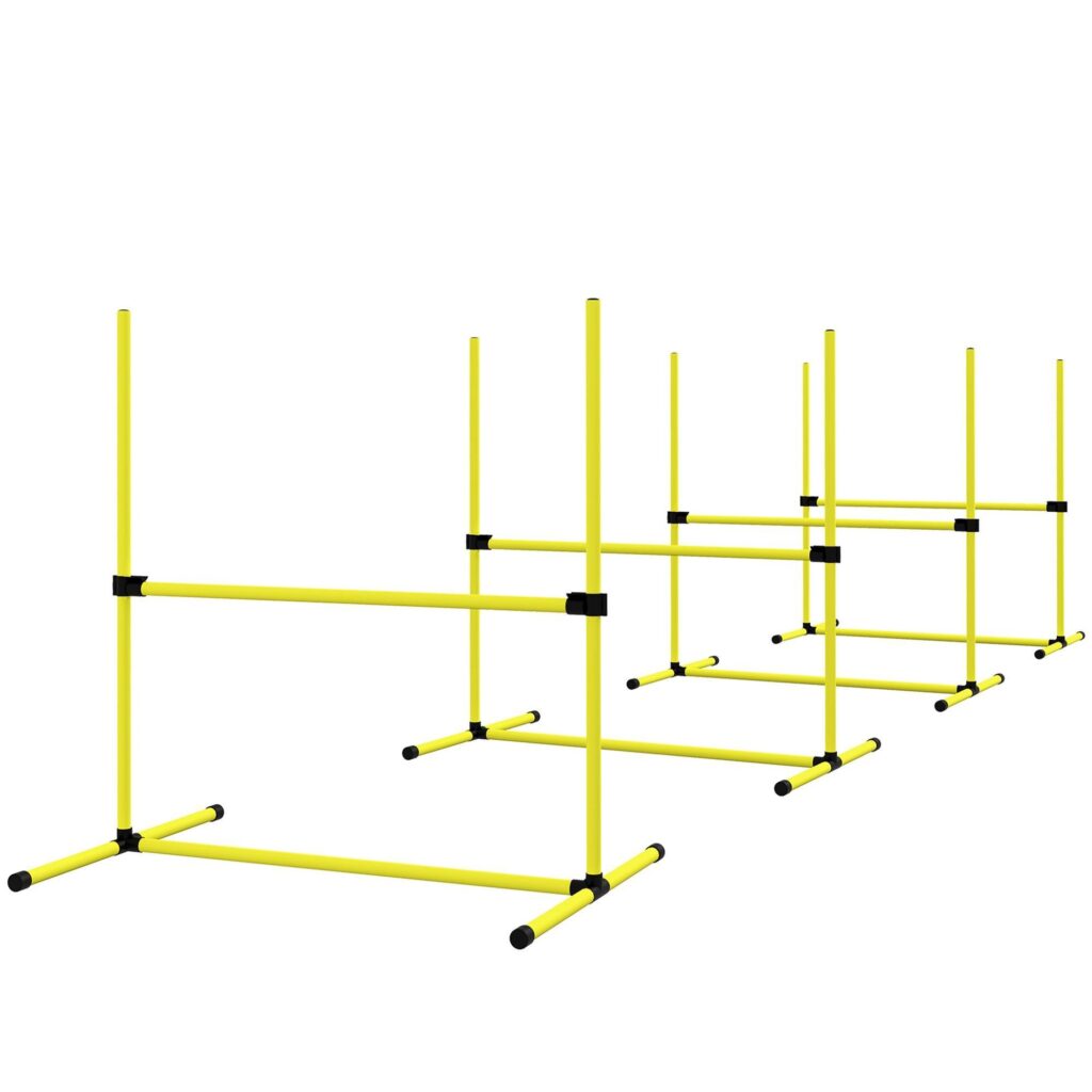 Agility Hinder Training Set for Dogs - Justerbar och bärbar med bärväska för effektiv hundträning