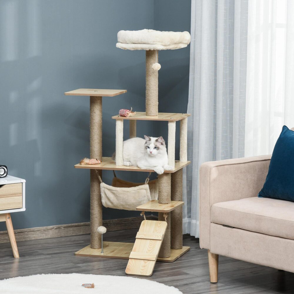 Aktivt klösträd med klösträd och mjuk vaddering för komfort – robust design, enkel montering