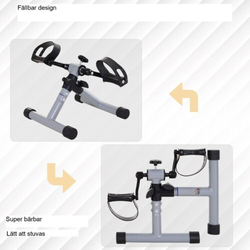 Mini-motionscykel för ben- och armträning | Justerbart motstånd och vikbar design för hemmaträning