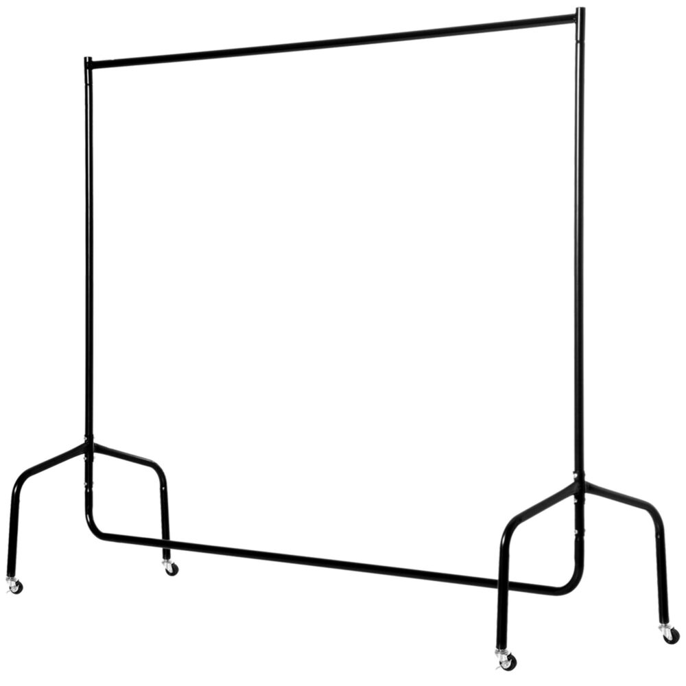 Robust 150x60x170cm klädställning med enkel montering och 360° hjul för tunga plagg