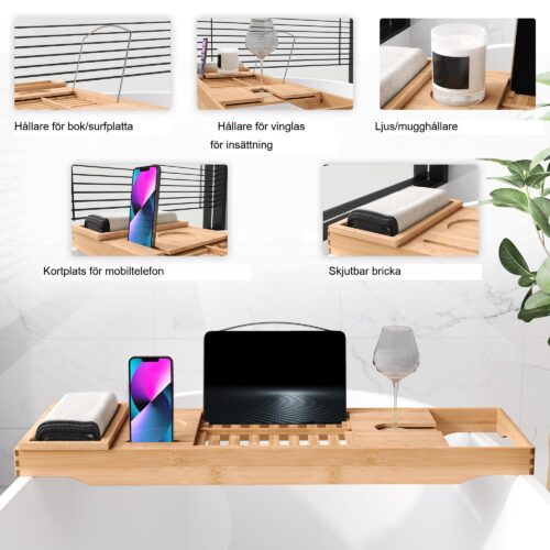 Bambu badkarsbricka – Förbättrad avslappningsupplevelse med justerbar och hållbar bambudesign