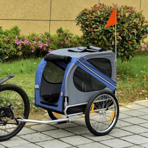Hundvagn Cykelvagn med Oxford Fabric Regnskydd – Väderbeständig och andningsbar, 3 ingångar för enkel åtkomst