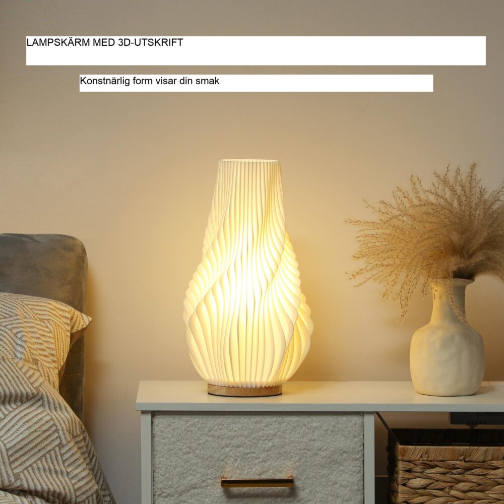 Smart LED-bordslampa med 3D-printad blomdesign, röststyrning av Alexa och Google Assistant