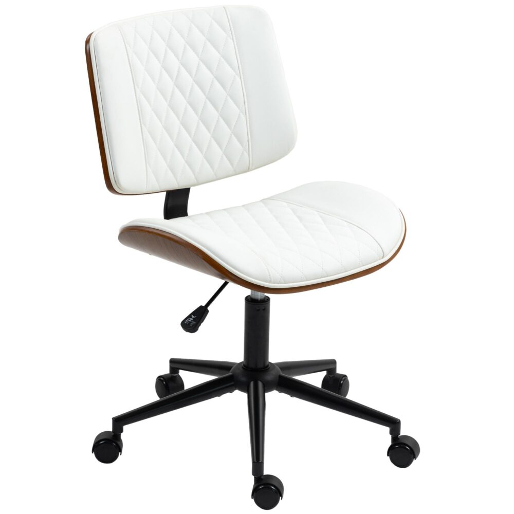 Retro Elegance kontorsstol med höjdjusterbar vippfunktion, svängbar design för smidig rörlighet, konstläder