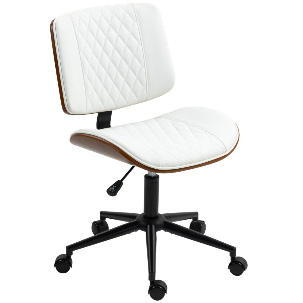 Retro Elegance kontorsstol med höjdjusterbar vippfunktion, svängbar design för smidig rörlighet, konstläder