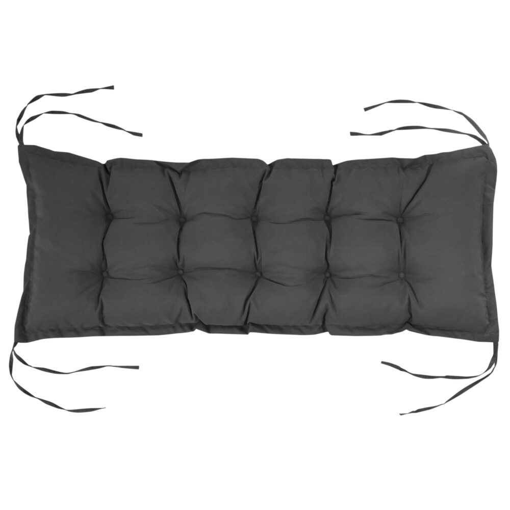 Sittdyna 10 cm tjock med knytband – Kuddfodral i polyester av hög kvalitet för optimal komfort och stabilitet | Mörkgrå